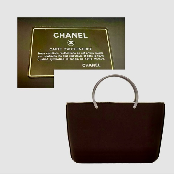 Chanel *Chanel Brown Tote Bag* w/metal handles & embossed hardware - Picture 1 of 16